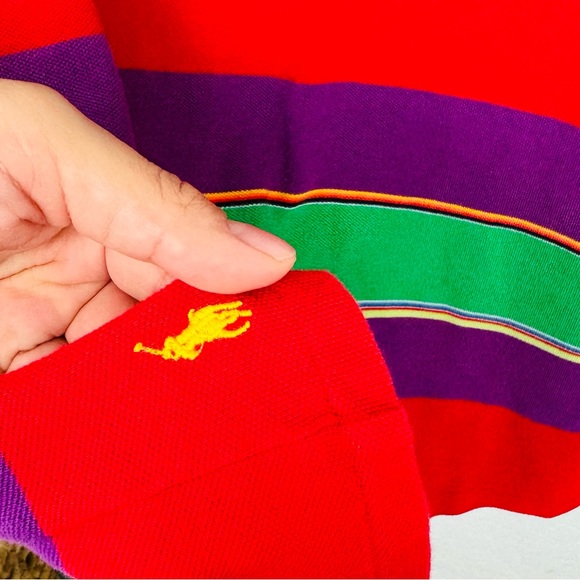 Ralph Lauren Blue Label Y2K Multicolor Stripe Halter Style Dress - Picture 4 of 7